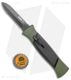 AKC 777 Green Blackfinger Dagger OTF Auto Brushed Aluminum (3.375" Black) -Knives And Tools AKC 777 Green Blackfinger Dagger OTF Auto Brushed Aluminum Black BHQ 87411 jr bottlecap