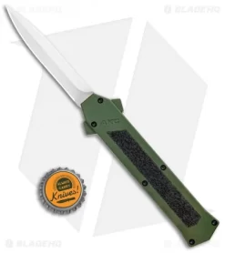 AKC F-16 D/A Dagger OTF Automatic Knife OD Green (3.3" Satin) -Knives And Tools AKC F 16 DA Dagger OTF Auto OD Green Satin BHQ 95347 jr bottlecap