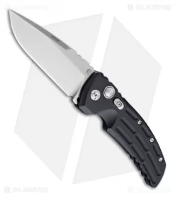 Hogue Knives EX-A01 Drop Point Automatic Knife Black Aluminum (3.5" Stonewash)