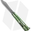 BRS Alpha Beast Infinity Balisong Butterfly Knife Green Ti (4.5" Stonewash)