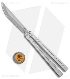 BRS Barebones Balisong Butterfly Knife Aluminum Channel (4.5" SW) -Knives And Tools BRS Butterfly Knife Aluminum Channel Live Blade BHQ 140189 td size jr