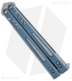 BRS Hybrid Replicant Alt Balisong Butterfly Knife Blue Titanium (4.6" SW) -Knives And Tools BRS Hybrid Replicant Balisong Butterfly Blue Ti SW SP BHQ 117128 jr side