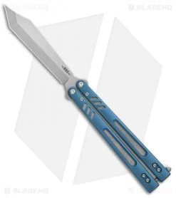 BRS Hybrid Replicant Standard Balisong Butterfly Knife Blue Titanium (4.6" SW)