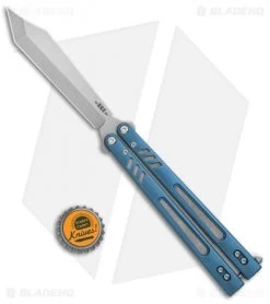 BRS Hybrid Replicant Standard Balisong Butterfly Knife Blue Titanium (4.6" SW) -Knives And Tools BRS Hybrid Replicant Blaisong Butterfly Blue Ti Standard SW BHQ 135467 jr bottlecap 1