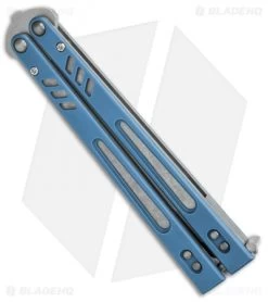 BRS Hybrid Replicant Standard Balisong Butterfly Knife Blue Titanium (4.6" SW) -Knives And Tools BRS Hybrid Replicant Blaisong Butterfly Blue Ti Standard SW BHQ 135467 jr side 1