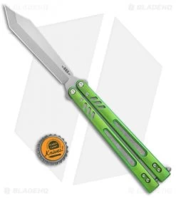 BRS Hybrid Replicant Standard Balisong Butterfly Knife Green Titanium (4.6" SW) -Knives And Tools BRS Hybrid Replicant Blaisong Butterfly Green Ti Standard SW BHQ 135468 jr bottlecap