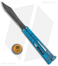 BRS Premium Alpha Beast Balisong Butterfly Knife Blue Ti (4.5" Acid) 7 BRS Premium Alpha Beast Balisong Butterfly Knife Blue Ti (4.5" Acid) -Knives And Tools BRS Premium Alpha Beast Balisong Blue Ti Acid BHQ 115541 jr bottlecap