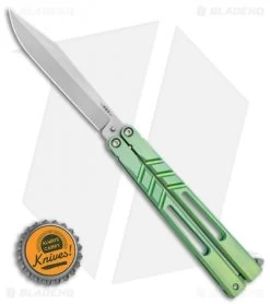 BRS Premium Channel Alpha Beast Balisong Butterfly Knife Green Ti (4.5") CHAB 7 BRS Premium Channel Alpha Beast Balisong Butterfly Knife Green Ti (4.5") CHAB -Knives And Tools BRS Premium Channel Alpha Beast Balisong Butterfly Knife Green Ti 4.5 CHAB BHQ 117019 LS Bottlecap