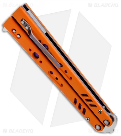 BRS Premium Replicant ALT Bali Butterfly Knife Orange G-10/Purple Ti (4.5" SW) 3 BRS Premium Replicant ALT Bali Butterfly Knife Orange G-10/Purple Ti (4.5" SW) - Image 3