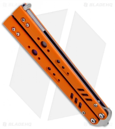 BRS Premium Replicant ALT Bali Butterfly Knife Orange G-10/Purple Ti (4.5" SW) 2 BRS Premium Replicant ALT Bali Butterfly Knife Orange G-10/Purple Ti (4.5" SW) - Image 2