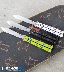 BRS Replicant Balisong Butterfly Knife Carbon Fiber (4.5" Stonewash) -Knives And Tools BRS Premium Replicant Balisong Butterfly Knife Green G 10 Blue Ti SW BHQ 26710 kp skaterdie web
