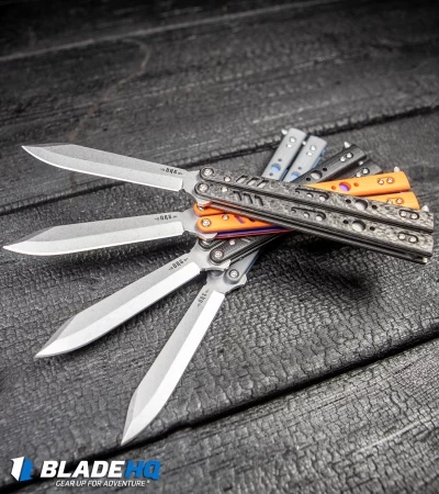 BRS Premium Replicant ALT Bali Butterfly Knife Orange G-10/Purple Ti (4.5" SW) 4 BRS Premium Replicant ALT Bali Butterfly Knife Orange G-10/Purple Ti (4.5" SW) - Image 4