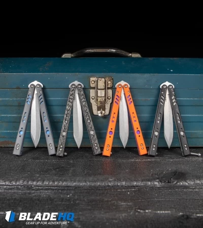 BRS Premium Replicant ALT Bali Butterfly Knife Orange G-10/Purple Ti (4.5" SW) 5 BRS Premium Replicant ALT Bali Butterfly Knife Orange G-10/Purple Ti (4.5" SW) - Image 5