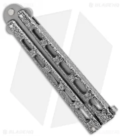 Bear Butterfly Knife Tanto Large W/ Silver Vein (4" Bead Blast) 114A -Knives And Tools Bear Butterfly Tanto Large Silver Vein BB BHQ 0663 jr side