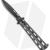 Bear & Son 115 Large Butterfly Knife Silver Speckle (4" Black)