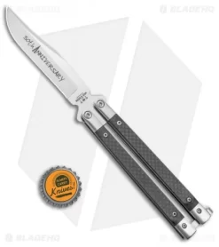 Bear & Son 30th Anniversary Butterfly Knife Carbon Fiber (5" Satin) CF17-S35 -Knives And Tools Bear and Son 30th Anniversary Butterfly CF 17 CF Satin BHQ 121781 jr bottlecap