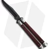 Bear Butterfly Knife W/ Cocobolo Wood Handles (4" Black) CB17