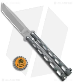 Bear & Son Butterfly Tanto Knife Galaxy (4" SW) 114AGX -Knives And Tools Bear and Son Butterfly Knife Black Sparkles Gray SW Tanto BHQ 141043 jr bottlecap