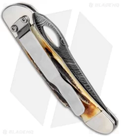 Bear & Son 3.75" Traditional Pocket Knife Genuine India Stag Bone 5149LD 6 Bear & Son 3.75" Traditional Pocket Knife Genuine India Stag Bone 5149LD -Knives And Tools Bear and Son Genuine India Stag Bone 5149LD BHQ 94073 jr side
