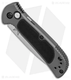 Benchmade 9750 Mini Coalition Automatic Knife Gray Al/Black G-10 (2.9" Satin) -Knives And Tools Benchmade 9750 Mini Coalition gray al black G10 satin BHQ 75501 er spine 2