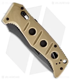 Benchmade Adamas Automatic Knife Desert Tan G-10 (3.8" Gray) 2750GY-3 -Knives And Tools Benchmade Adamas Automatic Knife Desert Tan G 10 3.8 Gray 2750GY 3 BHQ 118566 LS Side