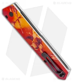 Boker Burnley Kwaiken Automatic Knife Frank Frazetta Series LE Red (3.5" Black) -Knives And Tools Boker Burnley Kwaiken Automatic Knife Red Frazetta BHQ 95715 ns side