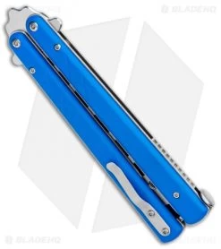Boker Plus Balisong Trainer Butterfly Knife Blue G-10 (4" Satin) -Knives And Tools Boker Plus Balisong Trainer Blue G 10 Satin 01BO714SOI BHQ 99635 jr side