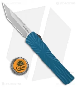 Brian Tighe & Friends Small Twist Tighe Tanto OTF Knife Blue (2.75" Satin) -Knives And Tools Brian Tighe and Friends Small Twist Tighe Tanto OTF Blue Satin BHQ 101846 jr bottlecap