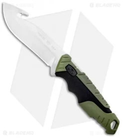 Buck Knives Buck Pursuit Large Guthook Fixed Blade Knife Green GFN (4.5" Satin) 0657GRG