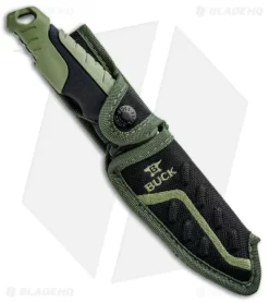Buck Knives Buck Pursuit Large Guthook Fixed Blade Knife Green GFN (4.5" Satin) 0657GRG -Knives And Tools Buck Pursuit Large Guthook Green GFN Satin 0657GRG BHQ 92941 jr sheath