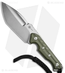 CIVIVI Maxwell Fixed Blade Knife OD Green G-10 (4.74" Stonewash) C21040-2