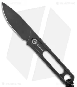 CIVIVI Minimis Fixed Blade Knife W/ Pocket Sheath (2.2" Black Stonewash)