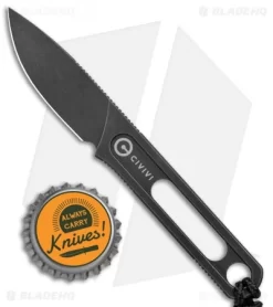 CIVIVI Minimis Fixed Blade Knife W/ Pocket Sheath (2.2" Black Stonewash) -Knives And Tools CIVIVI Minimis Fixed Blade Pocket Sheath Black SW C20026 1 BHQ 126483 jr bottlecap