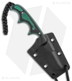 CRKT Folts Minimalist Tanto Neck Knife (2.125" Bead Blast) 2386 -Knives And Tools CRKT Folts Minimalist Tanto Neck Knife Green Black BB 2386 BHQ 7032 jr sheath