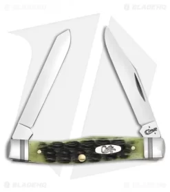 Case Mini Moose Traditional Knife 3.625" OD Green Jigged Bone (62032 SS) 22542