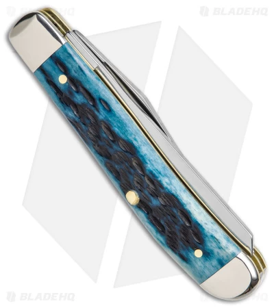 Case Mini Trapper Knife 3.5" Pocket Worn Blue Bone/Peach Seed Jig (6207 SS) 3 Case Mini Trapper Knife 3.5" Pocket Worn Blue Bone/Peach Seed Jig (6207 SS) - Image 3