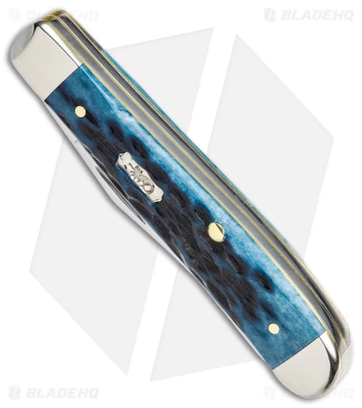 Case Mini Trapper Knife 3.5" Pocket Worn Blue Bone/Peach Seed Jig (6207 SS) 2 Case Mini Trapper Knife 3.5" Pocket Worn Blue Bone/Peach Seed Jig (6207 SS) - Image 2