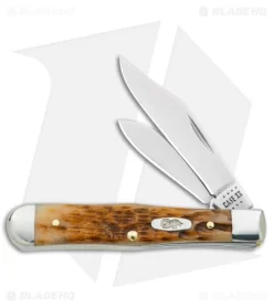 Case Small Swell Center Jack Knife 3" Amber Bone/Peach Seed Jig (6225 1/2 SS)