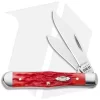 Case Small Swell Center Jack Knife 3" Dark Red Bone/Peach Jig (6225 1/2 CS)