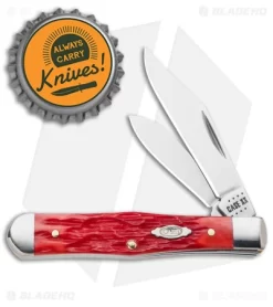 Case Small Swell Center Jack Knife 3" Dark Red Bone/Peach Jig (6225 1/2 CS) -Knives And Tools Case Small Swell Center Jack Dark Red Bone Peach Jig CS BHQ 140651 jr bottlecap