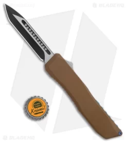 EOS Harpoon OTF Automatic Knife Tanto Bronze Alum/Blue (3.75" Two-Tone) -Knives And Tools EOS Harpoon OTF Auto Tanto Bronze Aluminum Blue Black BHQ 176939 jr bottlecap
