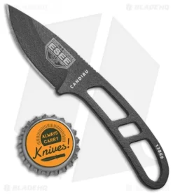 ESEE Candiru Fixed Blade Neck Knife W/ Kit Extras (2" Black) -Knives And Tools ESEE Candiru Neck Knife Kit Black BHQ 46332 jr bottlecap 1