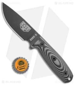 ESEE Knives ESEE-3PMB-002 Fixed Blade Knife Gray/Black G-10 (3.88" Black) -Knives And Tools ESEE Knives ESEE 3PMB 002 Gray Black G 10 Black BHQ 105742 jr bottlecap