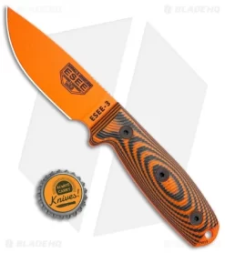 ESEE Knives ESEE-3PMOR-006 Fixed Blade Knife Orange/Black G-10 (3.9" Orange) -Knives And Tools ESEE Knives ESEE 3PMOR 006 Orange Black G 10 Orange BHQ 105766 jr bottlecap