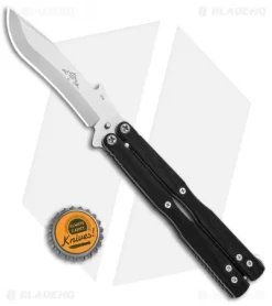 Emerson Commander Tactical Balisong Butterfly Knife Black G-10 (3.8" Stonewash) -Knives And Tools Emerson Commander Tactical Balisong Butterfly Black G 10 SW BHQ 80618 jr bottlecap