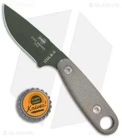 ESEE Knives Izula-II OD Green Survival Concealed Carry Neck Knife W/ Kit Extras -Knives And Tools Esee Izula II OD Green Survival Concealed Carry Neck knife kit extras BHQ 10748 er bottlecap