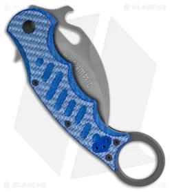Fox Karambit Folding Knife Blue Twill G-10 (3" SW) 479BLTSW -Knives And Tools Fox Karambit Blue Twill G10 BHQ 138464 td side 1