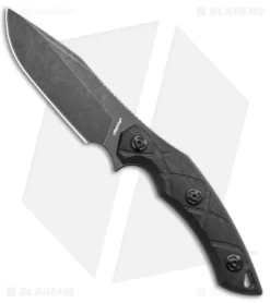 Fox Knives Defcon 5 Lycosa Fixed Blade Knife Black G-10 (4.25" Black SW)