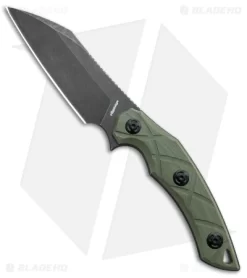 Fox Knives Defcon 5 Lycosa Sheepsfoot Fixed Blade Knife OD Green (4.25" Blk SW)