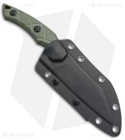 Fox Knives Defcon 5 Lycosa Sheepsfoot Fixed Blade Knife OD Green (4.25" Blk SW) -Knives And Tools Fox Knives Defcon 5 Lycosa Sheepsfoot Fixed Blade OD Green G 10 Smokewash BHQ 115452 jr sheath